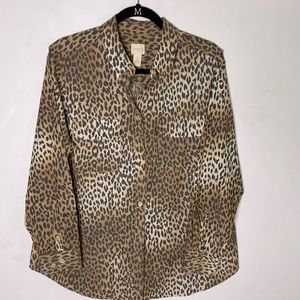 Chico’s animal print long sleeve blouse. Chico’s size 2 (12).